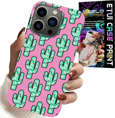 Obrázok produktu pre Puzdro Pre Iphone 14 Pro - Kaktusy, Kaktus Na Ružovom Pozadí + Fólia