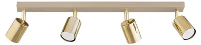 Produktbild von KAR-LIGHTING Spotbalken 4‑flammig Gold, Metall – schwenkbarer Deckenstrahler für Esszimmer, Wohnzimmer, Küche | GU10
