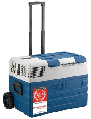 Productafbeelding van TZS First Austria Compressor Koelbox 52L | Tot -20°C | Bluetooth-app | 45 dB(A), AC 100-240V DC 12V 24V | Koelbox voor kamperen | Blauw/Grijs **