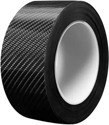 Image de Bande de protection pour véhicules, bande de protection pour tous les véhicules, revêtement en fibre de carbone noir, réduit l'usure, bande de protection universelle pour véhicules (taille 1)