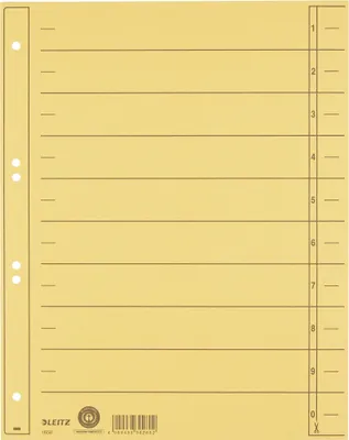 Produktbild von Leitz Trennblatt 16580015 A4 230g Karton gelb 100 St./Pack.