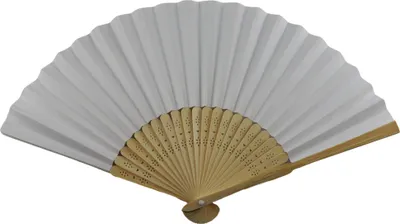 Produktbild von Fächer Wedel einfarbig weiß faltbarer Fächer Handfächer Taschenfächer Windfächer