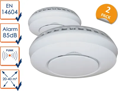 Produktbild von ELRO Connects FZ5002R Funk Rauchmelder - DIN EN14604 - mit Hitzesensor - Vernetzbar - 2-er Set