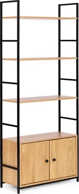 Obrázek produktu pro ModernHome CWG6024144 Regál se skříňkou a 4 policemi 143,5 x 58,5 x 23,5 cm