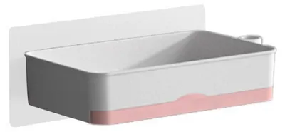 Produktbild von Wandmontierte Seifenablage (ohne Bohren) – Seifenablage für Badezimmerartikel – Ablage für Toilettenabflüsse