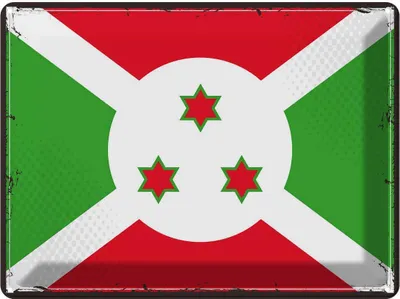 Produktbild von vianmo Blechschild 30x40 cm Burundis Retro Burundi Flagge Fahne Wappen