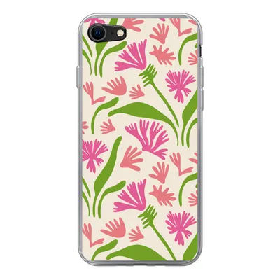 Produktbild von MuchoWow® Handyhülle Schutzhülle Hülle für iPhone SE 2022 Blume - Muster - Blatt Silikon Softcase Handy Hülle - Schutzhülle