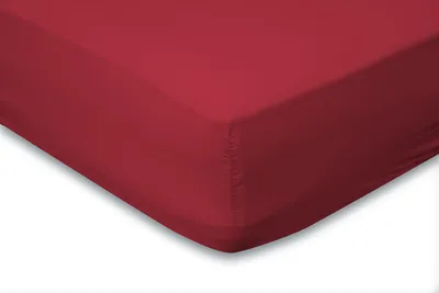 Produktbild von Eleganzzz Spannbetttuch Jersey Stretch – Rot – 120/130/140x200 – 35 cm Eckhöhe – 100% Baumwolle