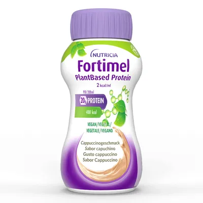 Produktbild von Fortimel Plantbased Protein 2 kcal Cappuccino 4X200 ml