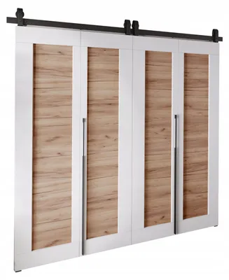 Produktbild von KierMoebel Schiebetür Komplettset QUDIO DUO M1 Weiß + Craft 192x205x3,2 cm Wohnzimmer Schiebetür