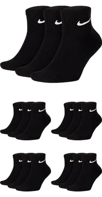 Produktbild von Nike SX7677 Socken Damen Herren Kurz Sportsocken Sparset - Größe: 46-50 - Farbe: 15 Paar schwarz