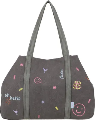 Produktbild von Fritzi aus Preußen Schultertasche Simply Shopper Limited Embro Fun Anthra dunkelgrau