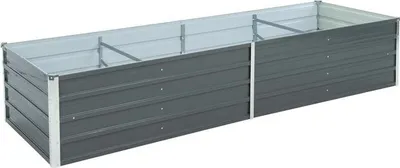 Produktbild von Metall Blumenbeet Hochbeet 320x80x77 cm Grau Pflanzbeet Gemüsebeet Pflanzkasten