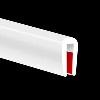Produktbild von Gummi-Kantenverkleidung 6m Weiß U-Kanal 2mm selbstklebend flexibel Silikon