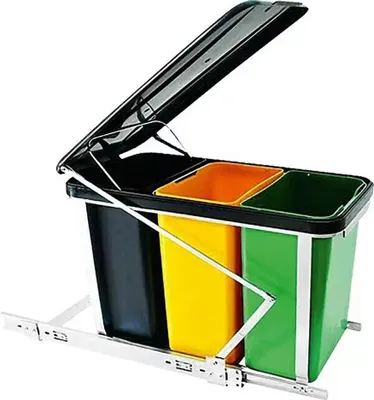 Produktbild von Einbau-Abfallbehälter Venus, 24 L, Kunststoff, gelb/grün/schwarz