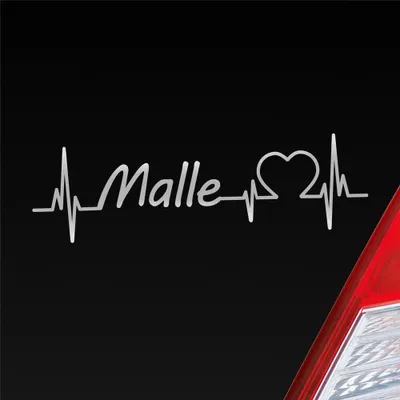 Produktbild von Auto Aufkleber Malle Puls Herzschlag mit Insel Motiv 19x6 cm Silber Sticker Heckscheibenaufkleber