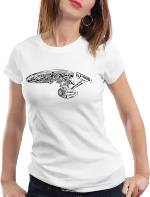 Produktbild von style3 Spaceship T-Shirt Damen trek trekkie star, Farbe:Weiß, Größe:S