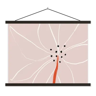 Produktbild von MuchoWow® Textilposter Blumen - Abstrakt - Pastell 150x113 cm mit schwarzem Rahmen - Wohnzimmer