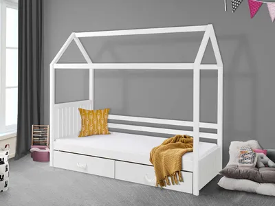 Immagine prodotto di Letto a casetta per bambini 80x180 NEBRA - bianco