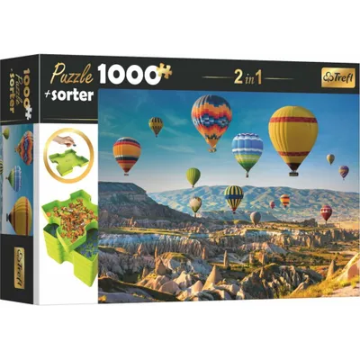 Obrázok produktu pre TREFL puzzle s triedičom 2v1 balóny nad Kapadóciou 1000 dielikov