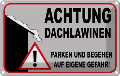 Produktbild von vianmo Blechschild 12x18 cm Achtung Dachlawinen Gefahr Warnschild Hinweisschild Sicherheit Vorsicht