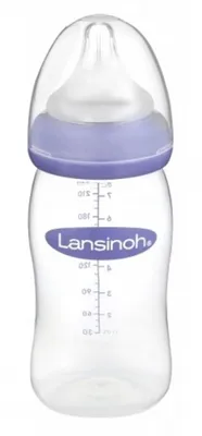 Produktbild von Zestaw butelek Lansinoh Natural Wave - 2x240 ml ze smoczkiem w rozmiarze. M, fioletowy