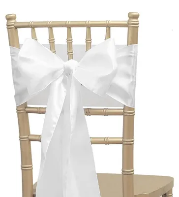10 Satin-Stuhlschleifen, weiß, 17 x 275 cm, für Hochzeiten & Feste