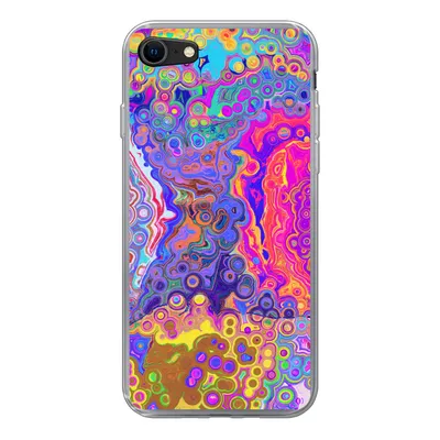 Produktbild von MuchoWow® Handyhülle Schutzhülle Hülle für iPhone 7 Kunst - Formen - Farbe - Psychedelisch Silikon Softcase Handy Hülle - Kartenhalter