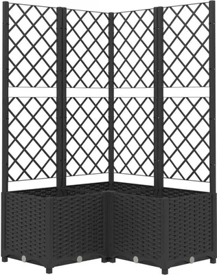 Obrázek produktu pro Květináč na zahradní rostliny Klimrek – černý – PVC – 80 x 80 x 136 cm