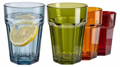 Productafbeelding van Set van 4 Retro Drinkglazen voor Water en Sap 425ml