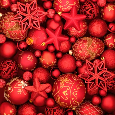 Produktbild von Servietten Papier 33x33cm Weihnachtskugeln Motiv 20 Stück Rot