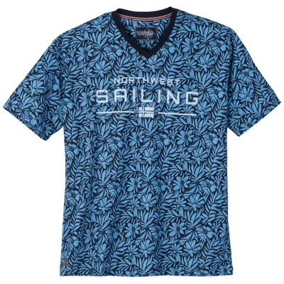 Produktbild von Redfield Übergrößen T-Shirt Alloverprint dunkelblau