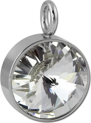 Produktbild von Amello Kettenanhänger 12mm Zirkonia Edelstahl silber weiß Damen Halsschmuck ESHS02W