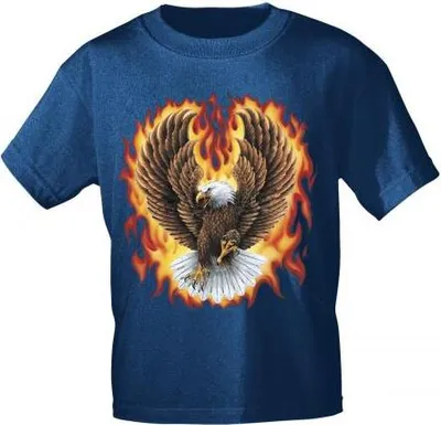 Produktbild von T-Shirt Print | Feuerwehr Adler in Flammen | Gr. S-XXL |10590 Color - Navy Größe - S