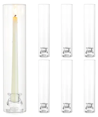 6er-Set Glaskerzenhalter, Orkan-Design, 30,5 cm, transparent