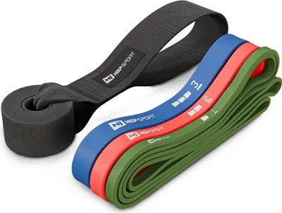 Obrázok produktu pre Hop-Sport sada odporových pásov 2-29 kg, odporové pásy s kotvou na dvere, odporové pásy z kvalitnej gumy odolnej proti roztrhnutiu, silový tréning a fitness