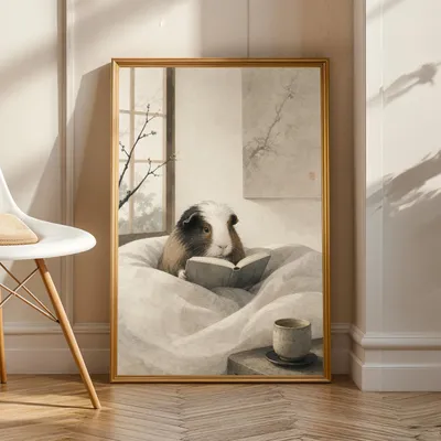 weißes Meerschweinchen, Meerschweinchenposter, Produktansicht 1