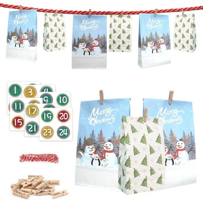 Produktbild von Adventskalender 2024 Papiertüten Basteln Selber Befüllen Kinder