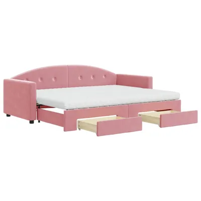 Immagine prodotto di vidaXL Divano letto estraibile con cassetti Rosa 80x200 cm Velluto