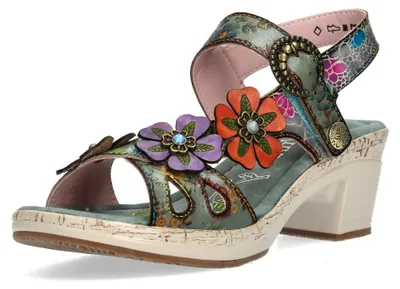 Produktbild von Laura Vita Damen Sandalette Leder mit Cut-Outs Plateau und Blockabsatz Beao 17,