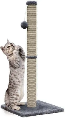 Image de Avalo Avalo Arbre à chat avec balle jouet - 36x36x74 - Gris foncé - Arbre à chat
