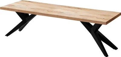 Produktbild von Esszimmerbank 120x45x45cm Akazie Massiv Metall Loft-Style Industrial