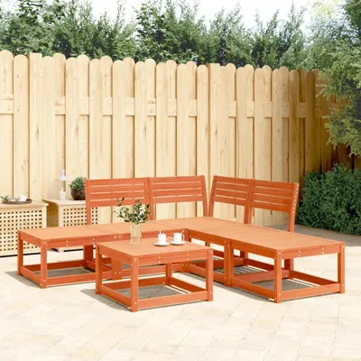 Produktbild von Best Möbel Gartenmöbel Set Balkonmöbel-Set 5-tlg. Garten-Sofagarnitur Wachsbraun Massivholz Kiefer - Gartenmöbelgarnituren Cloris Neu7858913 5parcel