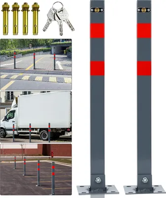 Produktbild von Yakimz Absperrpfosten,2x Set,Parkplatzsperre Klappbar universell,Parkpfosten Absperrung Kette,einschließlich