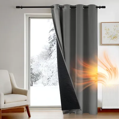 Verdunkelungsvorhang mit Ösen, 132×214 cm, Hellgrau