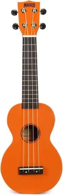 Produktbild von MAHALO Rainbow MR1OR Sopran Ukulele, Orange, 12 Bünde, Dolphin Mechaniken, inkl. Tasche