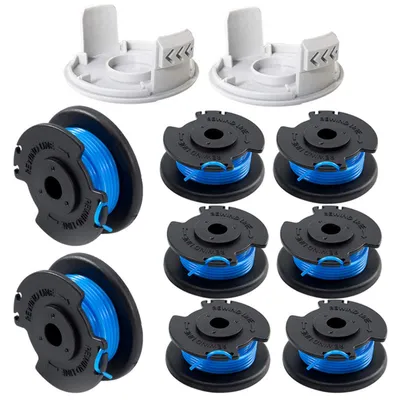 Produktbild von 8 Stück Trimmer-Gewindespulen für Ryobi AC14RL3A, 2 Stück Trimmer-Spulenkappen für Ryobi AC14HCA(Ø1.65mm und 3.4m)