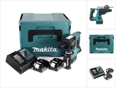 Produktbild von Makita DHR 242 RGJ Akku Bohrhammer 18V 2,0J SDS-plus Brushless + 2x Akku 6,0Ah + Ladegerät + Makpac