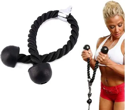 Produktbild von Nylon-Triceps-Touw für Krafttraining, ideal für Trizeps-Übungen, Fitness-Ausrüstung, 70 cm, für Kabelturm und Kraftturm geeignet
