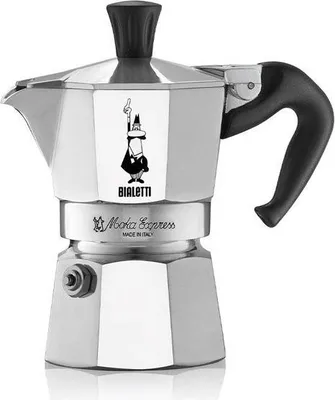 Obrázek produktu pro Italská kávovar Bialetti La Mokina, 1 šálek, 40 ml, nerezová ocel, všechny typy sporáků kromě indukčních
